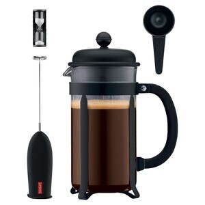 Bodum Java Coffee Press 4pc Set Black French Press Coffee Maker New